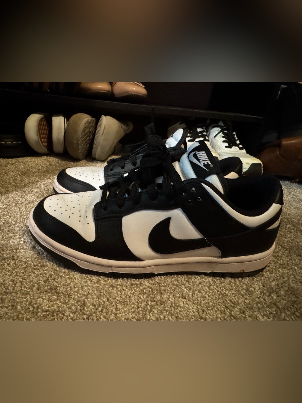 Nike Black and White Dunk Low Sneakers